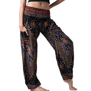 Pantalones Harem de Algodón 100% con Logotipo de Marca Personalizado OEM, Opción Multicolor, Ropa Boho para Yoga con Bolsillos y Puños Acanalados para Mujer - Product Image 5