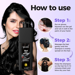 Joynna Crema 3 en 1 Champú para Tinte <span class=keywords><strong>de</strong></span> Cabello Instantáneo Halal <span class=keywords><strong>de</strong></span> Larga Duración Natural Fácil Ginseng Café Rápido Vino Tinto Oscuro-Original - Product Image 2