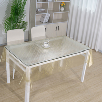 Nappe de table transparente en PVC texturé argenté brillant, imperméable, pour hôtel, restaurant et décoration d'événements
