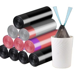 Sacchetto della spazzatura con coulisse in plastica resistente per l'industria dei rifiuti domestici, imballaggio compostabile con Logo personalizzato, materiale LDPE - Product Image 6