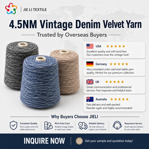 Filato Fantasia in Velluto Denim <span class=keywords><strong>Vintage</strong></span> 4.5NM, 65% Cotone Pettinato 35% Acrilico, Morbido Filato per Maglieria e Abbigliamento alla Moda - Product Image 4