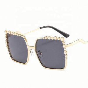 Nuevas Gafas de Sol de Moda, Lujosas, con Perlas y Metal, Lentes Degradadas, Protección UV400, Cuadradas y Grandes para Mujer - Product Image 6