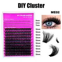 Kit de cils en grappes DIY à marque privée – Cils individuels segmentés naturels, longue tenue, pour auto-greffe, en format livre