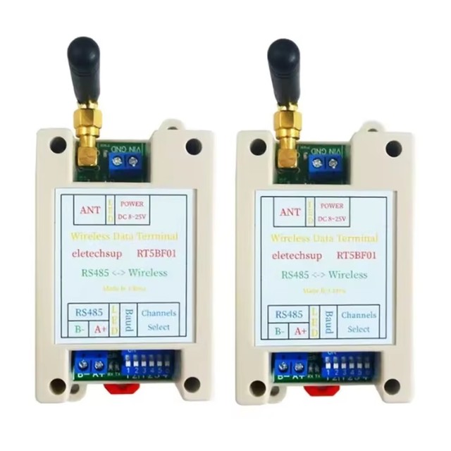 RT5BF01 DC 12V 24V Din Rail DIP Switch RS485 Wireless Transceiver 20DBM -121dBm UART Transmitter and Receiver Modbus RTU Module