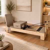 Máquina de Pilates Ajustable con Marco de Madera de Arce, Equipo de Yoga para Estudio, Entrenamiento de Core, Fisioterapia, Portátil y Duradero