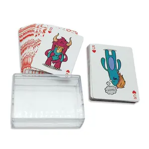 优质亚麻德国黑芯纸扑克牌两面定制设计，带有动漫标志定制