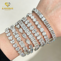 Bracelet tennis de luxe Lordani en or 10K 14K 18K avec diamants de laboratoire taille cœur, taille poire, taille ovale, taille émeraude et certificat IGI
