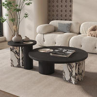 Table basse gigogne en bois blanc de style moderne pour hôtel et salon