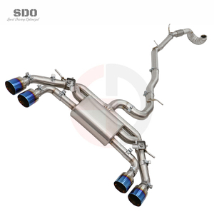 Échappement complet SDO pour VW <span class=keywords><strong>Golf</strong></span> 7R/7.5R MK7/MK7.5 2.0T 2012-2020 SS304 Performance Catback avec Downpipe Droit et Embouts Bleus Brûlés - Product Image 3