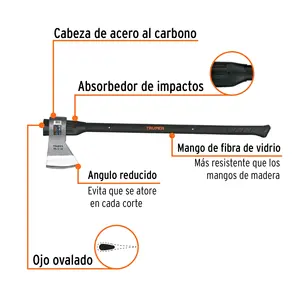 Hacha de Trabajo Mediana MASTER 8, 3-1/2 lb, Mango de Fibra de Vidrio, 36' - Product Image 1