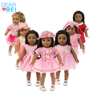 Abito da Sera Rosa da <span class=keywords><strong>Principessa</strong></span> Dearbei per Bambole da 43-45 cm e 18 Pollici, Vestiti per Bambole Neonato e American Girl - Product Image 5