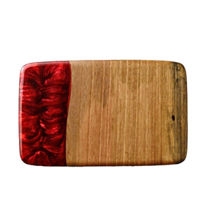 เขียงไม้พร้อมลายเรซิ่นสีแดง งานแฮนด์เมดสุดหรู ทนทาน เหมาะสำหรับเตรียมอาหาร - Product Image 1