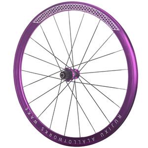 Juego de ruedas de bicicleta de carretera RUJIXU 700C, llanta morada de aleación de aluminio, juego de ruedas de freno de disco de freno en V de 30/40/50MM - Product Image 4