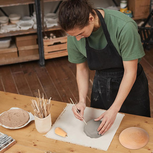 Secolorart Art Interchangeable Handle Create Bowls and <strong>Plates</strong> Wooden Pottery <strong>Clay</strong> Molds - Product Image 5