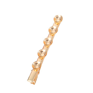 Pinces à cheveux plaquées or 12 cm, épaisse, à barrette simple avec éléments floraux, pour usage quotidien, boucle de bijoux de haute qualité - Product Image 5