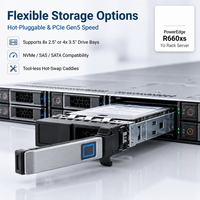 Serveur en rack 1U PowerEdge R660xs, double processeur Intel Xeon Scalable, DDR5, NVMe PCIe 5.0, serveur informatique d'entreprise haute densité