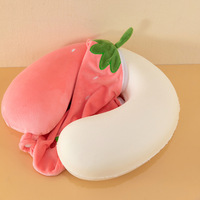 Oreiller de cou en forme de U à livraison rapide multicolore et mignon, protège-cou pour la sieste, oreiller de voyage en coton à mémoire d'avion.