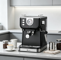 Cafetera Espresso Anbolife de 20 Bares con Manómetro, Espumador de Leche, Tanque de Agua de 1.5L, Cafetera de Expreso OEM