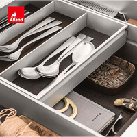 Meubles de cuisine de luxe en acier inoxydable pour îlot central, couleur café, placage chêne, sans poignées, pour le marché américain