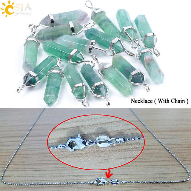 E546-1PCGreen-Fluorite + มีโซ่