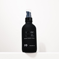 Bouteille de pompe cosmétique 2oz 4oz boston rond mat bouteilles d'huile capillaire en verre noir bouteille de sérum vide avec pompe noire