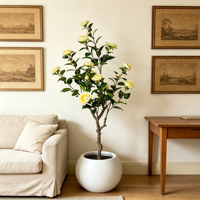 Camélia en plastique, verdure artificielle pour l'extérieur et l'intérieur, décoration de bureau, jardin, décoration de la maison, faux arbres, plantes artificielles