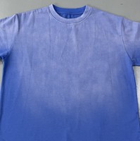 T-shirt personnalisé imprimé Kornit 100% coton, écologique, épais, effet vintage, délavé soleil, effet sali, streetwear, motif UFO éclaboussures