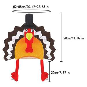 Accesorios de Decoración para Fiestas de Disfraces, Sombreros de Pavo de Peluche para el Día de Acción de Gracias, Sombreros de Disfraces Novedosos - Product Image 2