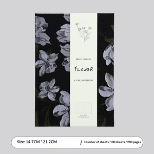 Carnet de notes A5 à couverture rigide, surface en tissu doré, motif pivoine, fleur étoilée, <span class=keywords><strong>pour</strong></span> étudiant, ligné, cadeau de haute qualité, 100 feuilles - Product Image 5