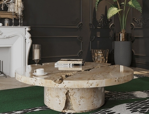 Juego de Comedor de Estilo Europeo de Lujo con Cubierta de Madera Premium y Patas de Metal Dorado para Apartamento, Banquete, Muebles para el Hogar - Product Image 6