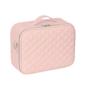 OBOX Trousse de maquillage carrée portable avec miroir, étanche, ultralégère, rose fleur de cerisier - Product Image 3
