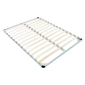 Personalizável ripas de madeira Minimalista projetos de aço tubo de aço frame da cama de plataforma única