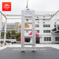 Échelle gonflable géante personnalisée 360° avec dessin de lapin, modèle cœur de dessin animé mignon pour festivals et affichage publicitaire