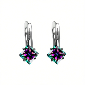 ต่างหูคริสตัลทรงหยดน้ำ NimAmiello ดีไซน์ทรงเรขาคณิต ตัวเรือนเงิน สำหรับผู้หญิง สวมใส่ได้ทุกวัน - Product Image 1