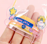 Pochette refermable personnalisée découpée sur mesure, motif dessin animé mignon, sac d'emballage transparent en plastique en forme de pot pour petits cadeaux et collations