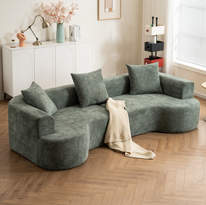 Canapé convertible moderne en chenille de 84 pouces, siège profond, 2 coussins décoratifs, mousse à mémoire de forme, pour salon, appartement, bureau, salle de séjour - Noir - Product Image 2