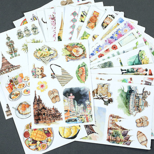 20 feuilles par paquet d'autocollants pour carnet de notes sur le thème des animaux de compagnie, matériaux quotidiens à base de sel pour le lieu de travail, livre d'autocollants de paysages - Product Image 4