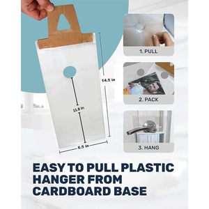 <b>Plastic</b> Door Hanger Bags 6.5 X 14.5 Inches Clear Waterproof Door Knob Hangers for Flyers Brochures - Product Image 2