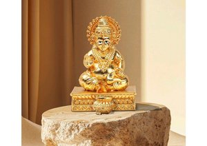 <b>Gold</b> Plated Kuber Ji Idol 3.5 Inch Hindu God <b>Statue</b> for Home Office Temple Puja Decor Wealth Prosperity Religious Gift - Product Image 5