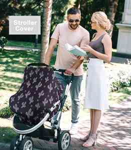 Housse de siège auto pour bébé, couverture d'allaitement, couvre-porte-bébé extensible pour poussette, chariot de courses - Product Image 4