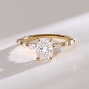 Anillo de Oro Amarillo de 14K, 18K y 10K con Certificado IGI, Joyería con Diamantes Cultivados en Laboratorio HPHT VVs para Mujer - Product Image 1