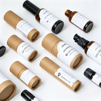 Boîte d'emballage cylindrique en papier kraft biodégradable et recyclable pour huiles essentielles et parfums - Cadeaux et artisanat réutilisables, commandes personnalisées