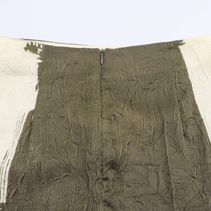 <span class=keywords><strong>Jupe</strong></span> longue en <span class=keywords><strong>satin</strong></span> décontractée à imprimé floral avec fente arrière et fermeture éclair de couleur verte pour femmes - Product Image 6
