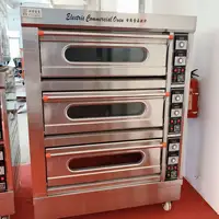 التجارية جميع الفولاذ المقاوم للصدأ المطبخ فرن خبز الصناعية 6 الصواني درجة حرارة صندوق مؤقت للاستحمام الخبز بيتزا فرن كهربائي