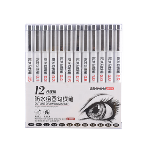 Di alta qualità impermeabile <span class=keywords><strong>12</strong></span> linee di punta Set artista penna G-0990T penna da disegno - Product Image 5