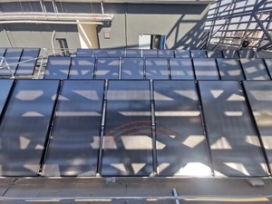 Système solaire thermique à plaques plates revêtu de bleu titane, avec tuyau en cuivre, autoportant, à économie d'énergie, pour usage domestique, extérieur et hôtelier - Product Image 3