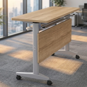 <span class=keywords><strong>Tavolo</strong></span> <span class=keywords><strong>da</strong></span> Conferenza Moderno in Metallo con Pannello in Stile Legno per Ufficio, Casa, Hotel, Ospedale, Laboratorio e Formazione - Product Image 6