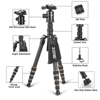 Trépied pour appareil photo en fibre de carbone Zomei Z669C |   Monopode 2-en-1 |   Trépied de voyage compact pour la photographie en extérieur