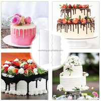 Ensemble de disques à gâteau carrés en acrylique-Grattoir à gâteau en acrylique transparent fondant crème bord plus lisse outils de décoration
