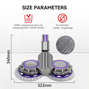 Accesorios para Cabezal de Mopa para Aspiradoras Eléctricas <span class=keywords><strong>Dyson</strong></span> <span class=keywords><strong>V7</strong></span> V8 V10 V11 V15 con 8 Almohadillas de Mopa y 1 Tanque de Agua - Product Image 4